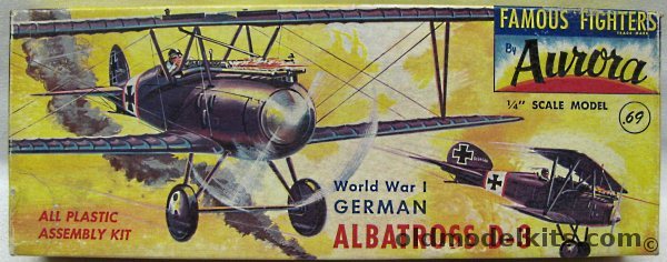 Aurora 1/48 Albatross D-3 (Albatros D.III / DIII), 104-69 plastic model kit